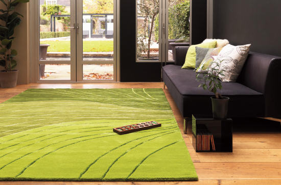 tappeto contemporaneo Wave green